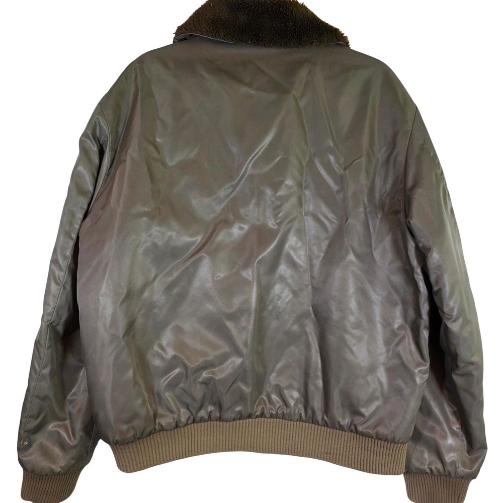 Vintage SEARS Work Leisure Men's Bomber Jacket Faux Fur Collar Aviator 70s Japan - Picture 3 of 10